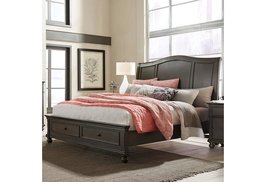 Oxford Queen Sleigh Storage Bed by Aspenhome at Stoney Creek Furniture 