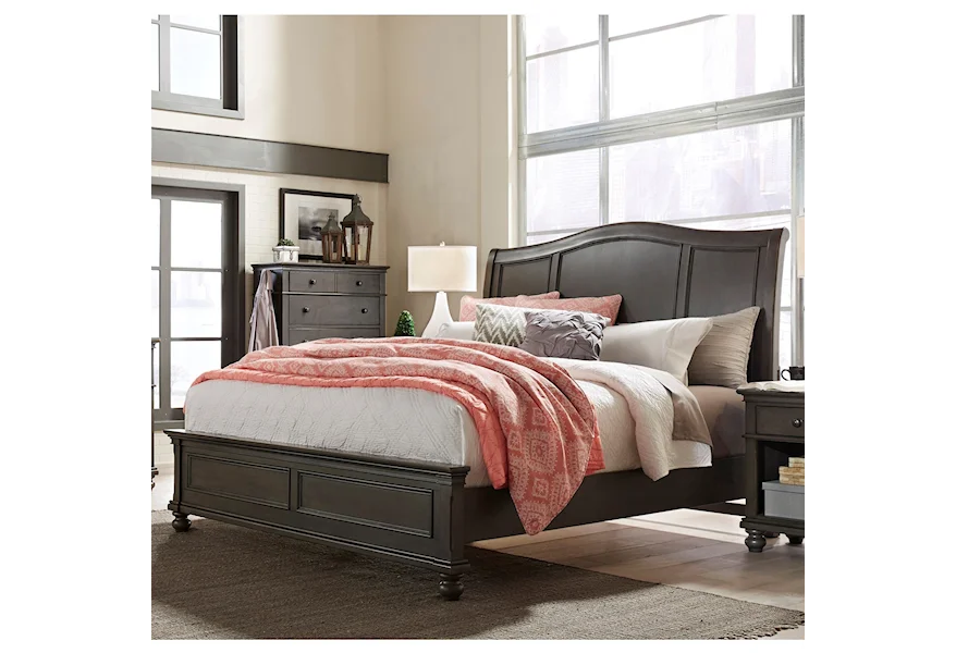 Oakford Oakford King Sleigh Bed by Aspenhome at Morris Home