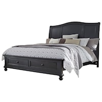 King Sleigh Storage Bed with USB Ports