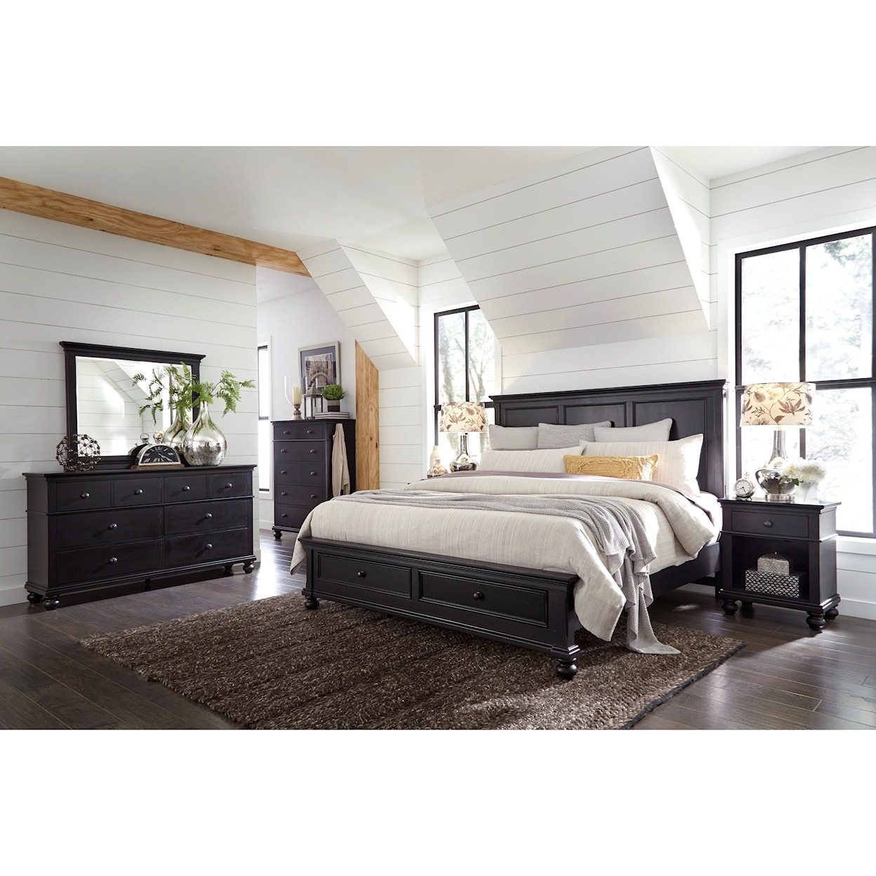 Aspenhome Charles Queen Panel Storage Bed