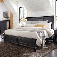 Transitional California King Panel Bed with USB Ports