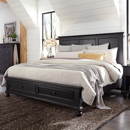 King Panel Storage Bed