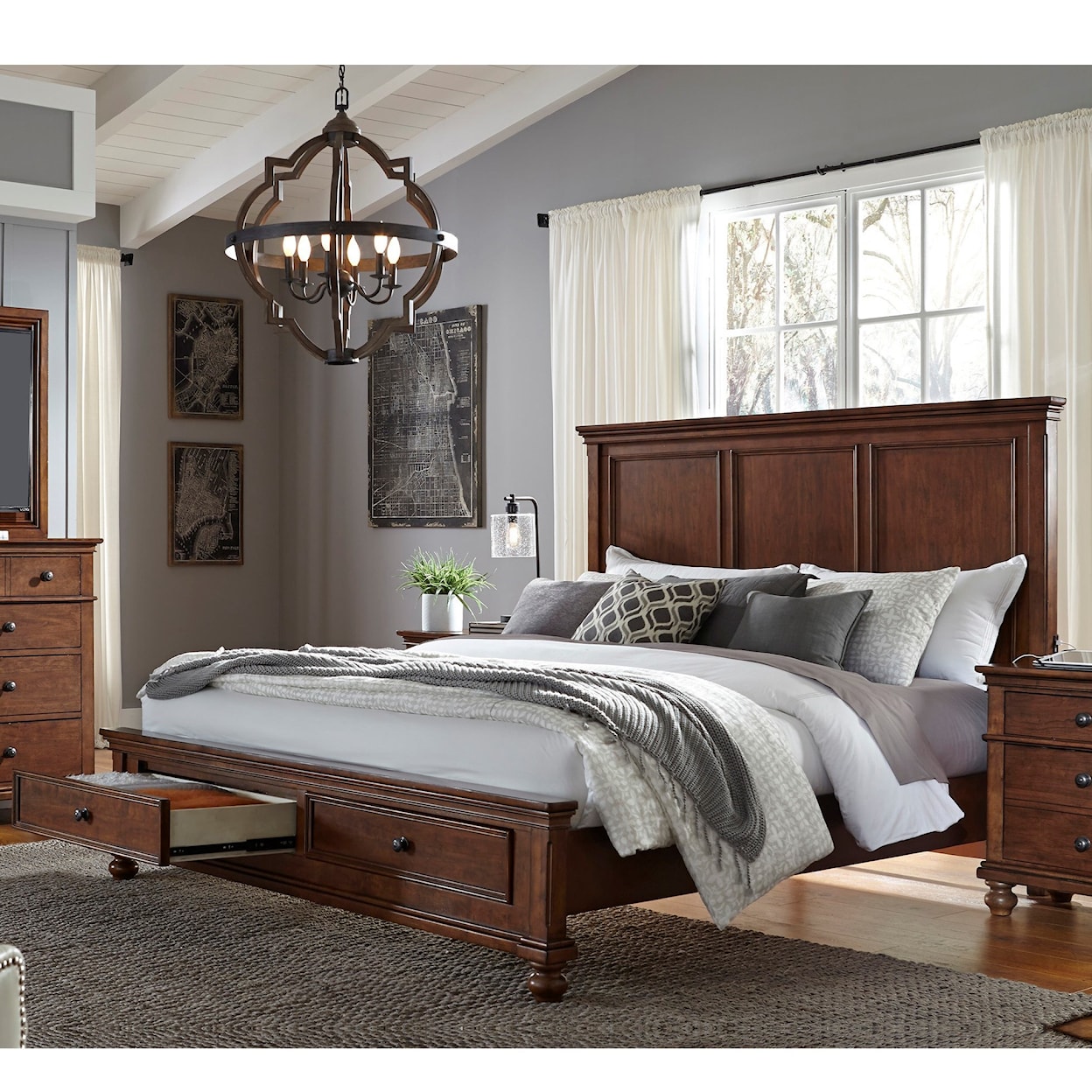 Aspenhome Oxford King Panel Storage Bed