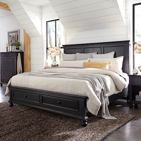 California King Panel Storage Bed