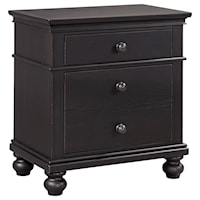Nightstand with Two Drawers and Built-In Outlets