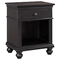 Transitional Night Stand with Felt-Lined Top Drawer