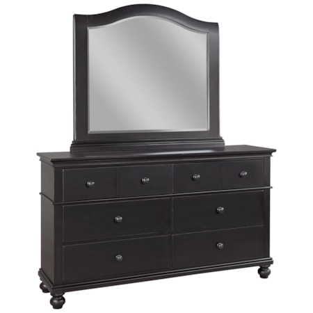 Legacy Classic Townsend N8340-0200x1+N8340-1200x1 Transitional 6 Drawer Dresser and Arched Mirror Set | Wayside Furniture & Mattress | Dresser + Mirror Combo Legacy Classic Townsend N8340-0200x1+N8340-1200x1 Transitional 6 Drawer Dresser and Arched Mirror Set | Wayside Furniture & Mattress | Dresser + Mirror Combo