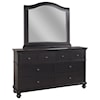 Aspenhome Oxford Transitional 6 Drawer Dresser and Mirror Set with Cedar and Felt Lining
