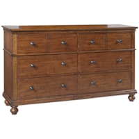 Transitional 6 Drawer Dresser with Felt and Cedar Lining