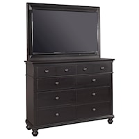 Transitional Media Chest with TV Mount and Drop-Front Drawer