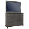 Aspenhome Oxford Transitional Media Chest with TV Mount and Drop-Front Drawer
