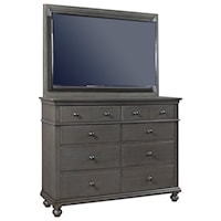 Transitional Media Chest with TV Mount and Drop-Front Drawer