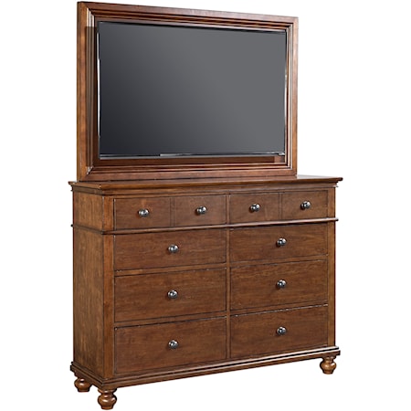 Transitional Media Chest with TV Mount and Drop-Front Drawer