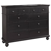 Transitional 8 Drawer Chesser with Drop-Front Drawer