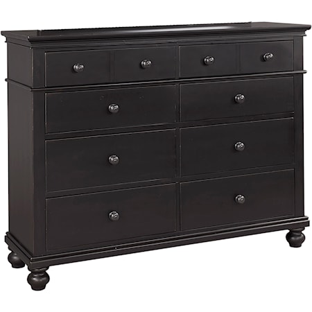 Transitional 8 Drawer Chesser with Drop-Front Drawer