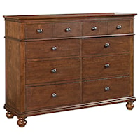 Transitional 8 Drawer Chesser with Drop-Front Drawer