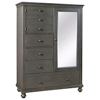 Transitional Door Chest with Removable Shelves and Clothing Rod