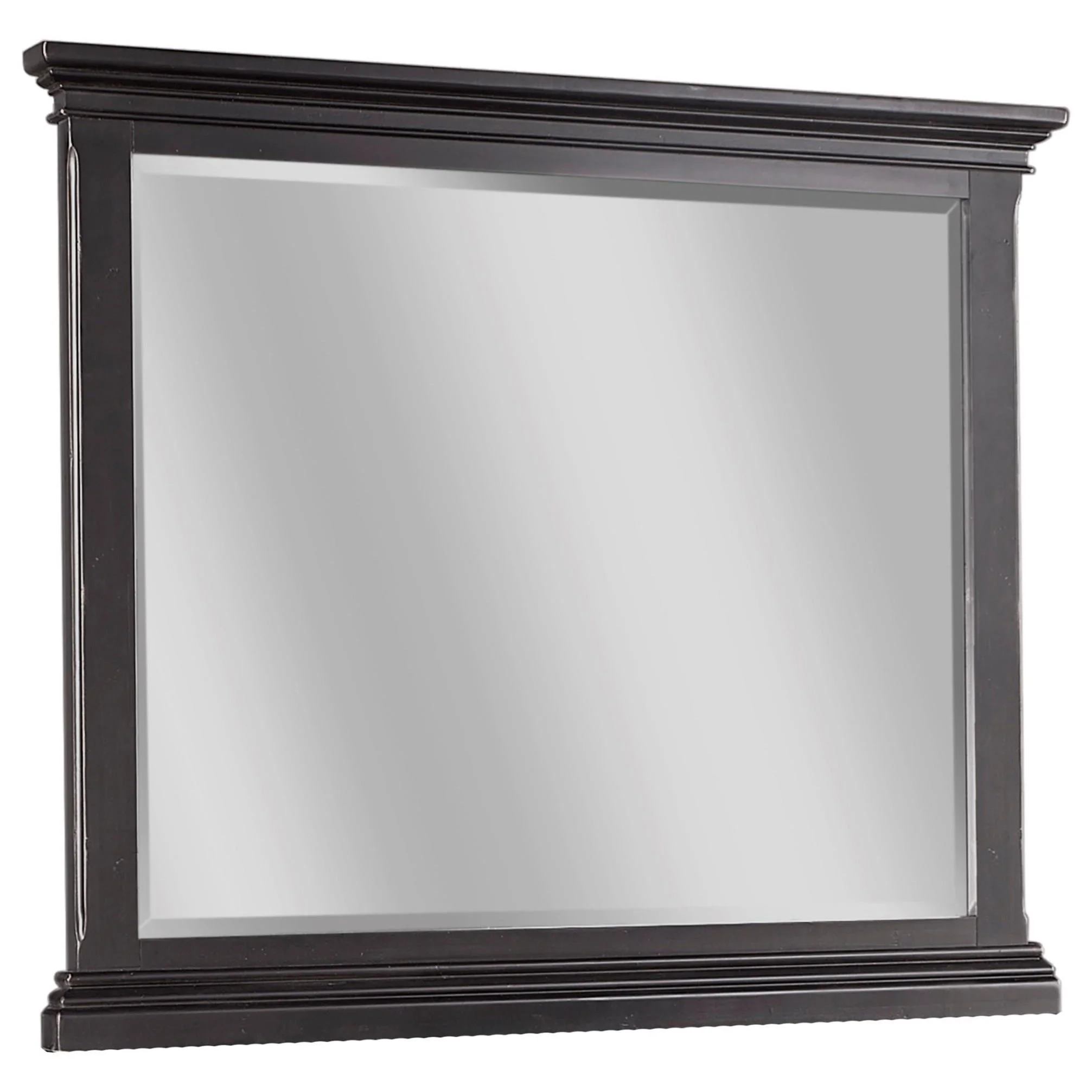 Aspenhome Oxford I07462BLK Transitional Landscape Mirror with Beveled