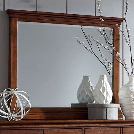 Transitional Landscape Mirror with Beveled Glass