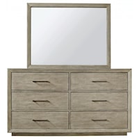Contemporary Dresser and Mirror Set with Felt and Cedar Lined Drawers