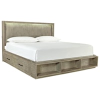 Contemporary King Platform Bed with with 3-Way Touch Lighting