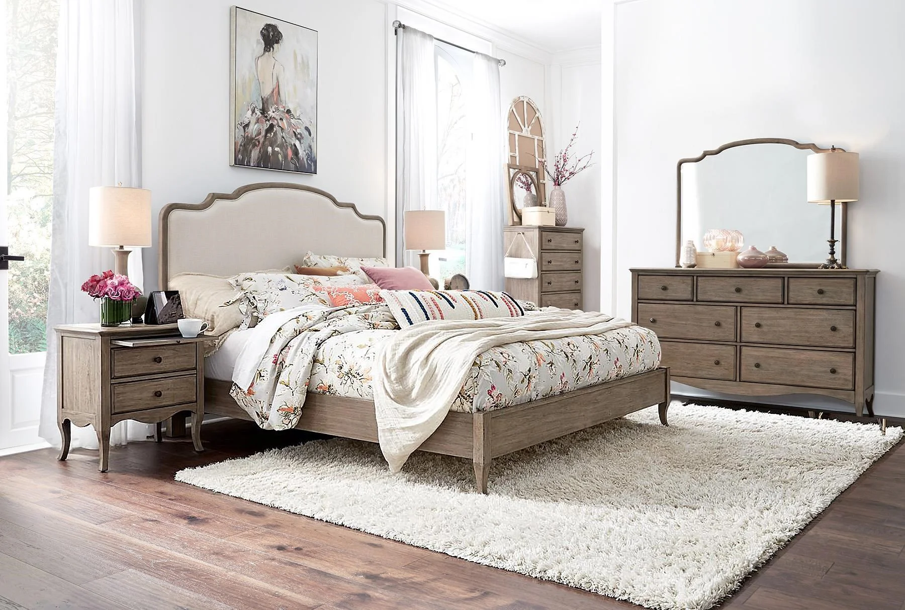 4P3228065 King Bedroom Group Sadler's Home Furnishings Bedroom Groups