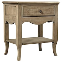 Casual 1-Drawer Nightstand with Felt-Lined Top Drawer and Open Bottom Shelf