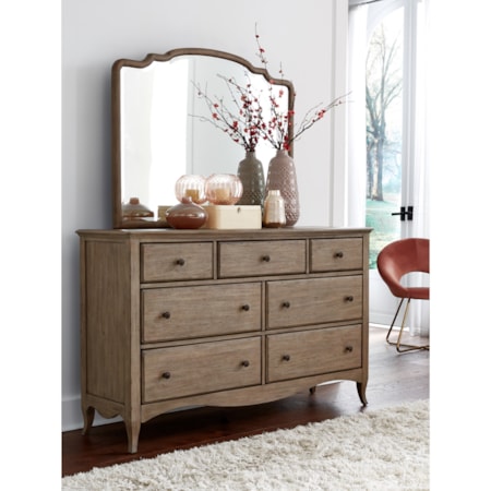 Dresser and Mirror Combination