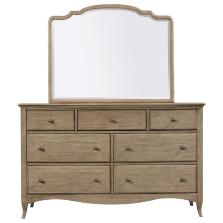Dresser and Mirror Combination