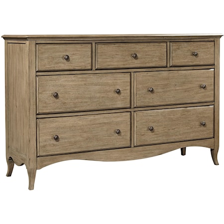 Casual 7-Drawer Dresser with Felt-Lined Top Drawers