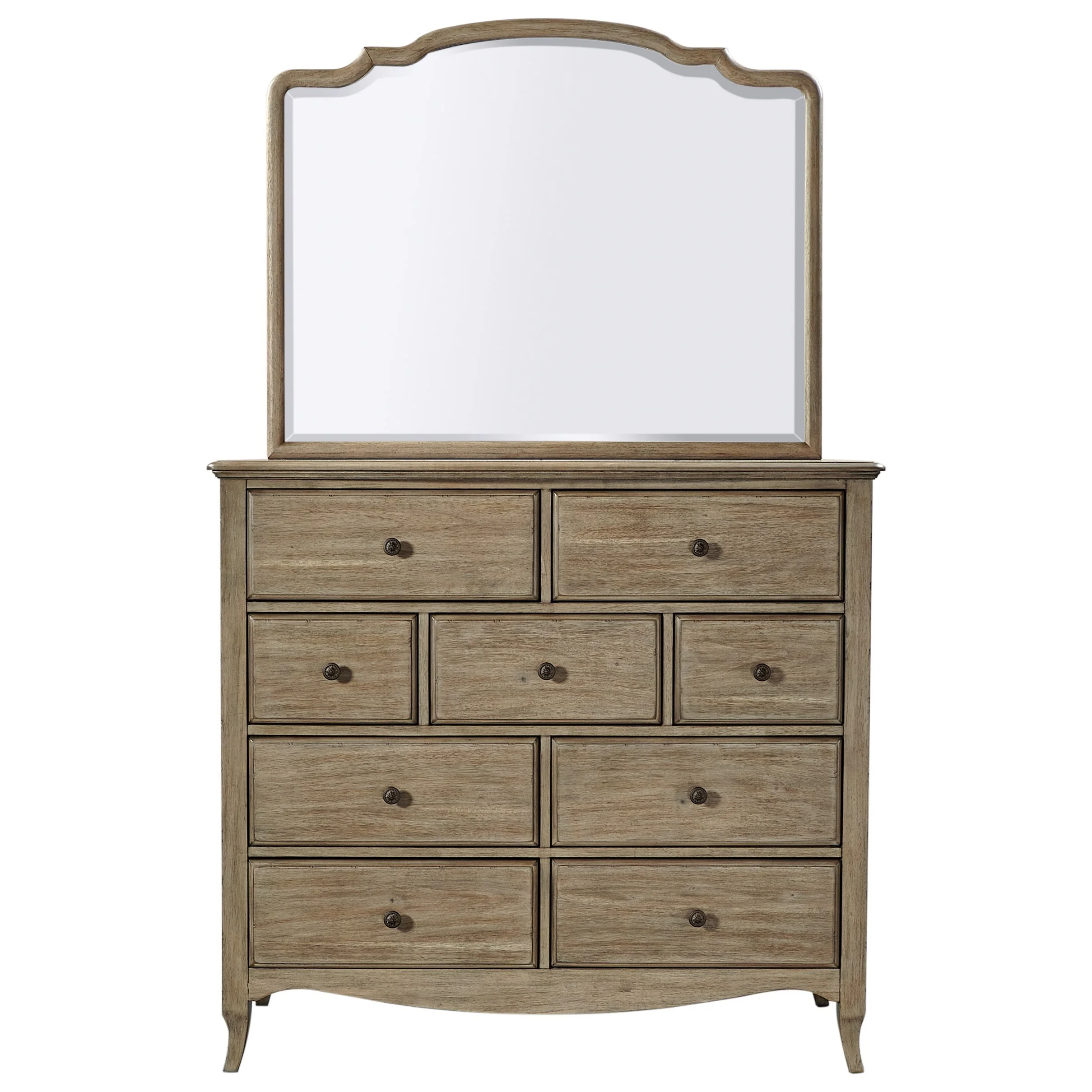Aspenhome Leah I2224891x1+I222462x1 9 Drawer Chesser with FeltLined Top Drawers & Landscape