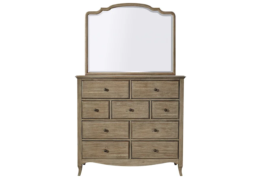 Provence Chesser and Mirror Combination by Aspenhome at Mueller Furniture