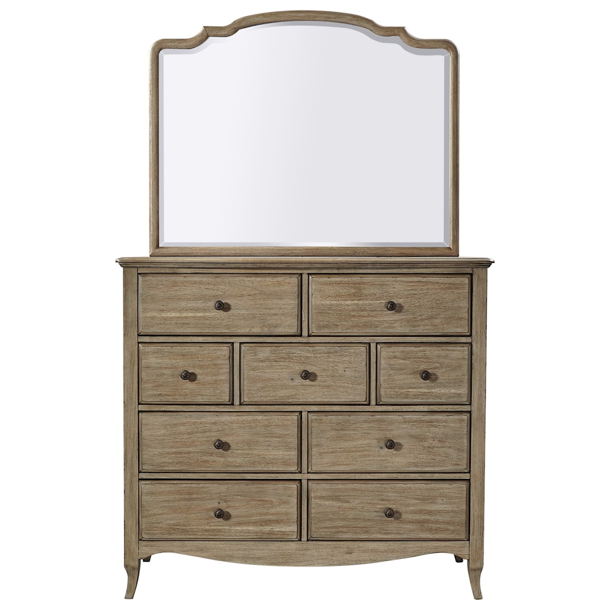 Aspenhome Provence Chesser and Mirror Combination