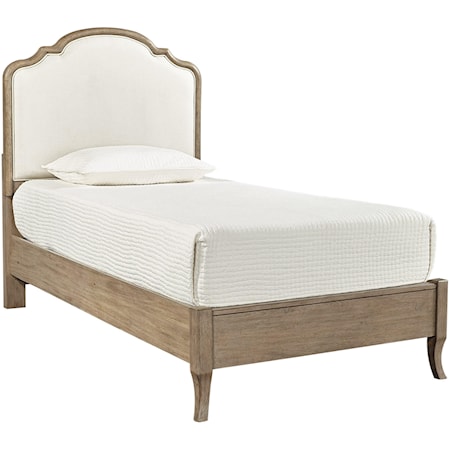 Casual Twin Upholstered Panel Bed