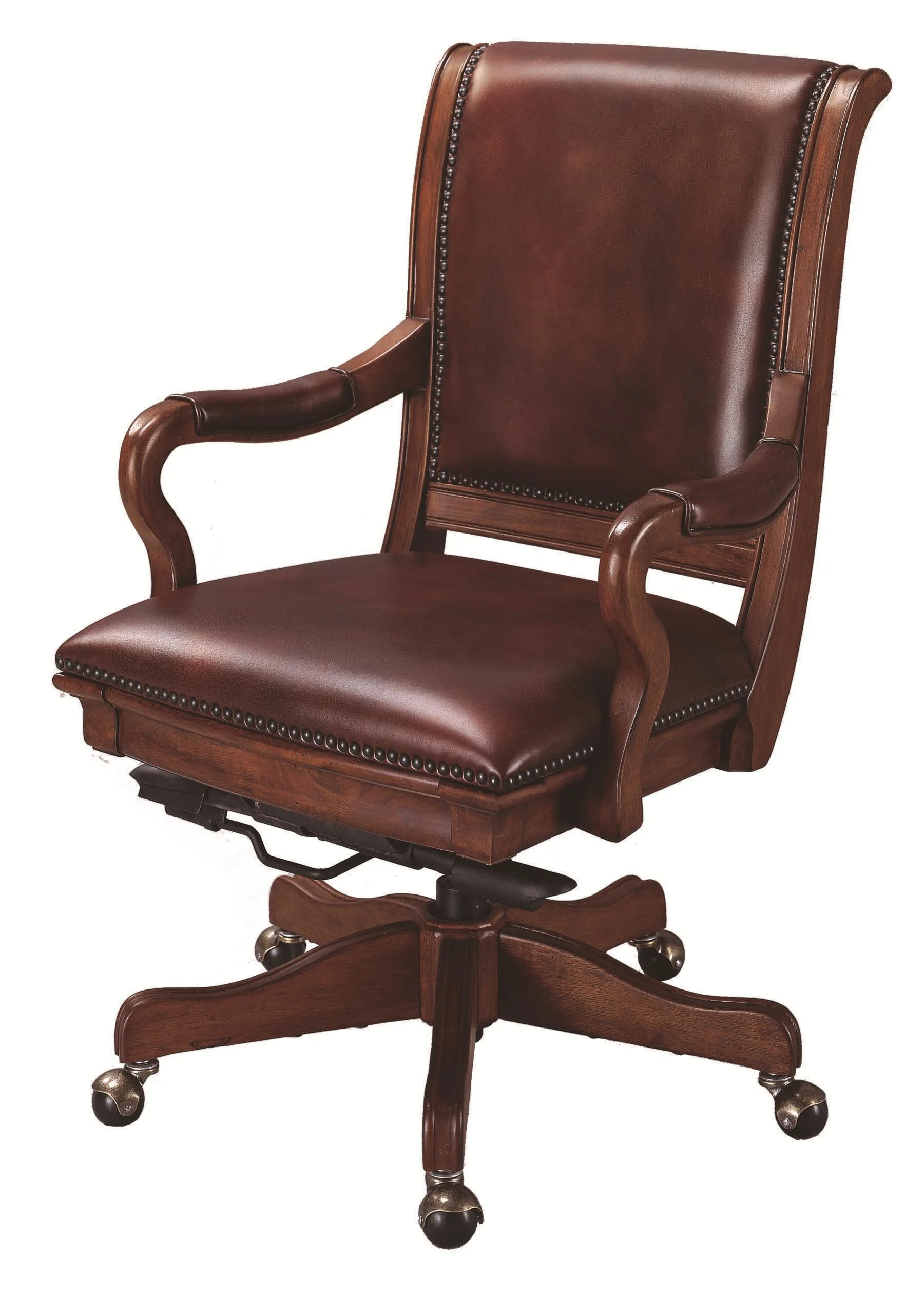 Aspenhome Richmond L85-269963 Leather Upholstered Caster Office Chair with  Adjustable Seat Height and Knee Tilt Features | Pilgrim Furniture City |  Chair - Executive Chairs