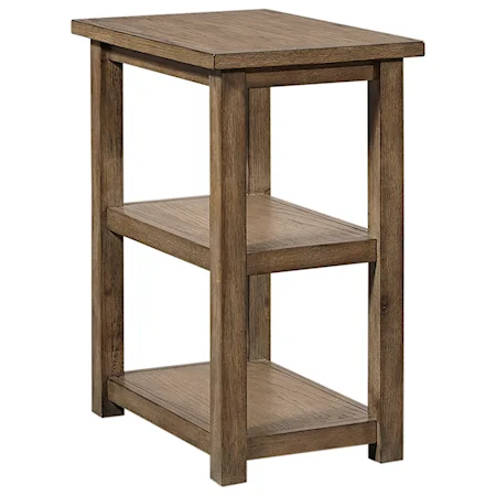 Casual Chairside Table with Shelves
