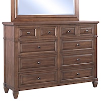 Transitional Eight Drawer Chesser with Media Storage