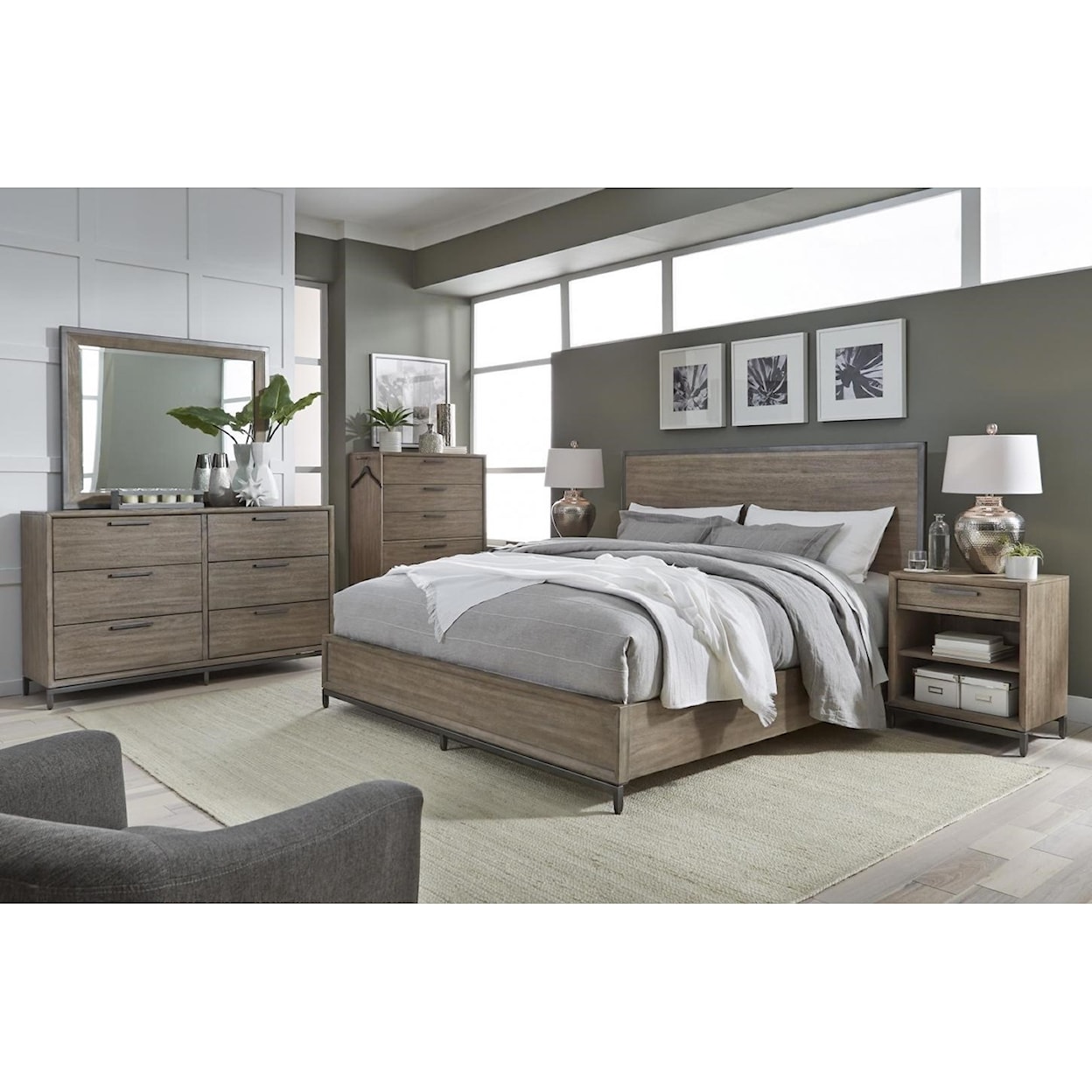 Aspenhome Leona King Panel Low Profile Bed