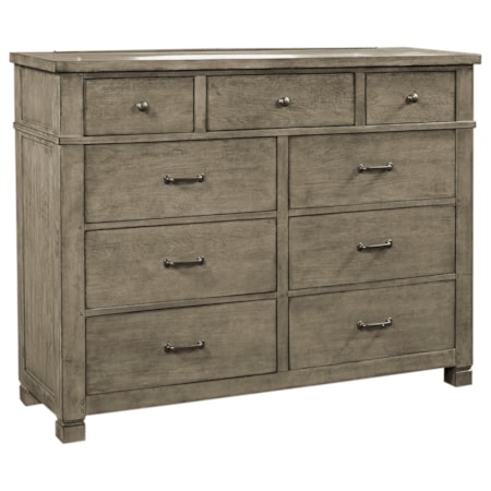 9 Drawer Chesser with Drop-Front Center Drawer