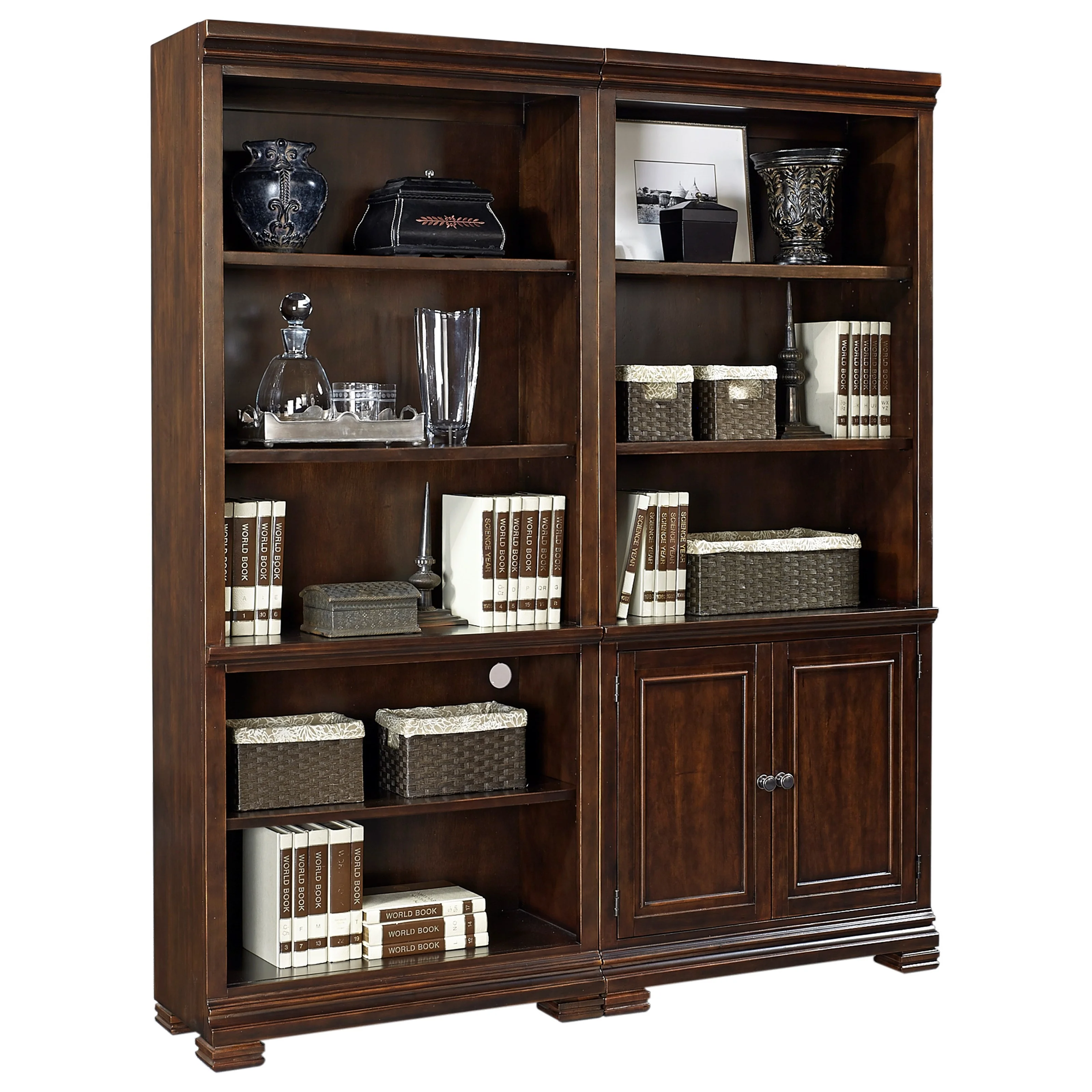 Aspenhome Weston I35-333+332 Bookcase Wall with Cord Access | Baer's ...