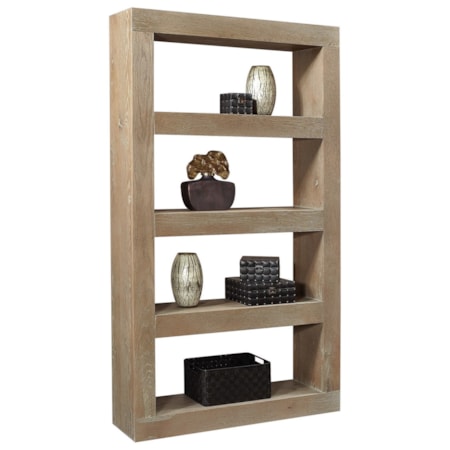 Transitional 83" Open Display Case with 4 Shelves
