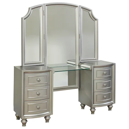 Vanity with Tri Fold Mirror