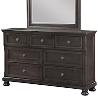 Traditional 7-Drawer Dresser with Hidden Jewelry Tray Drawer