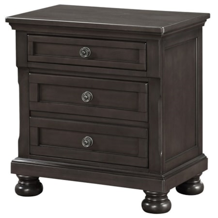 2-Drawer Nightstand w/ Hidden Drawer W/ USB