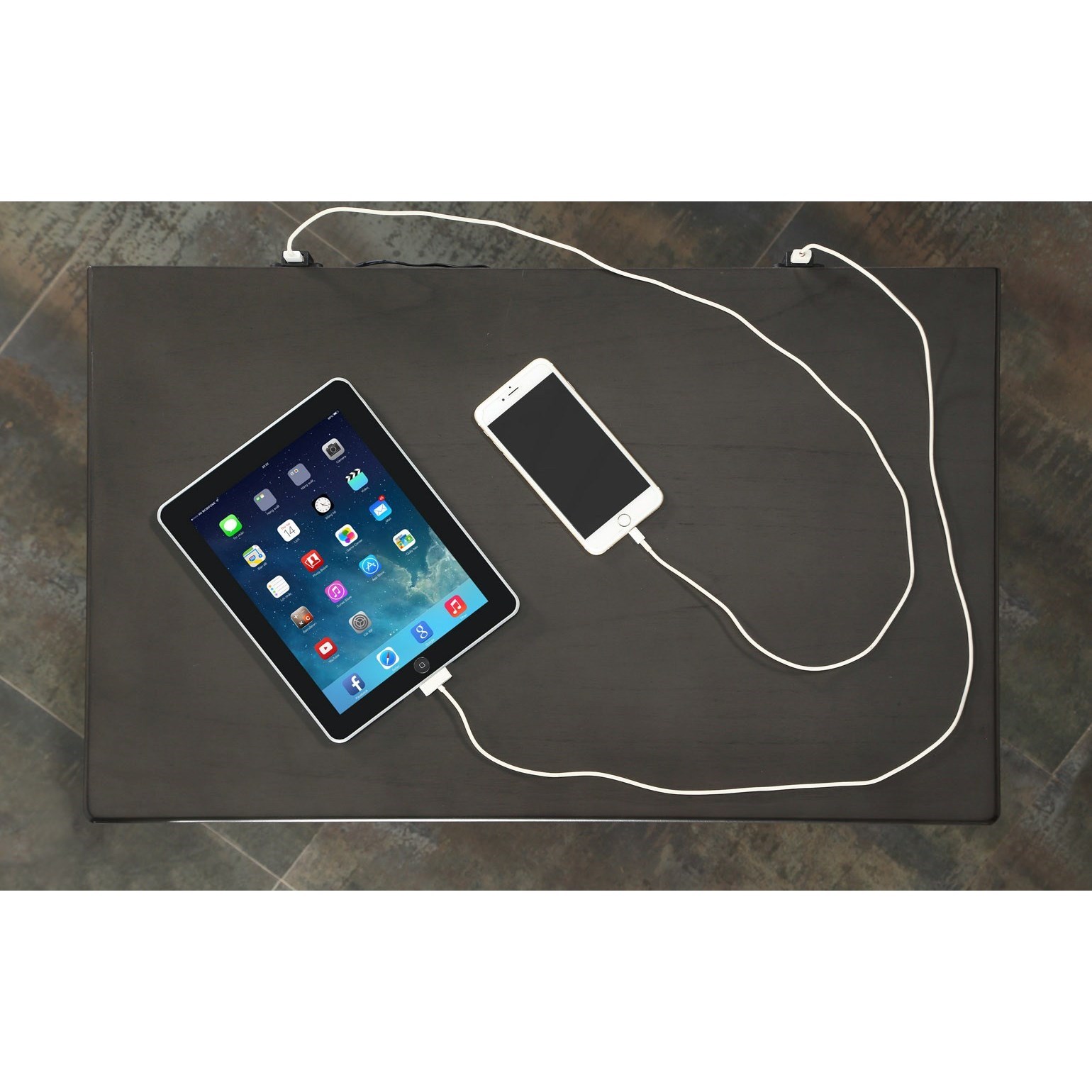 2-Drawer Nightstand w/ Hidden Drawer W/ USB