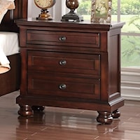Traditional 2-Drawer Nightstand with Hidden Drawer and USB Charging Port