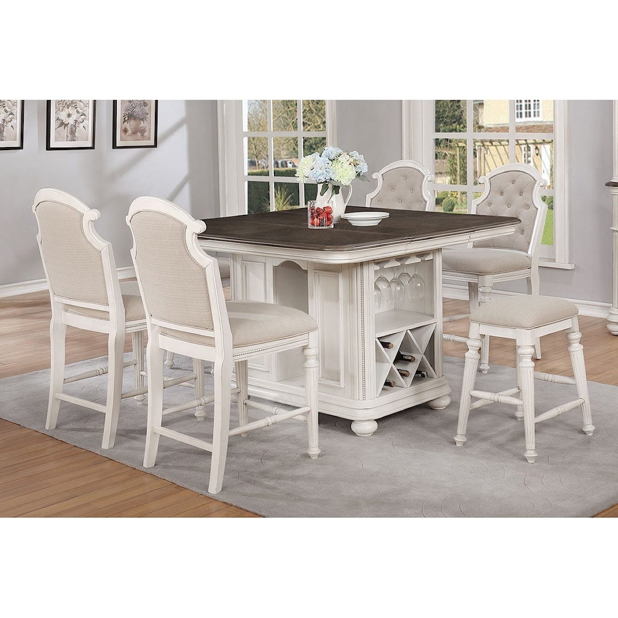 Avalon Furniture West Chester Kitchen Island and Stool Set