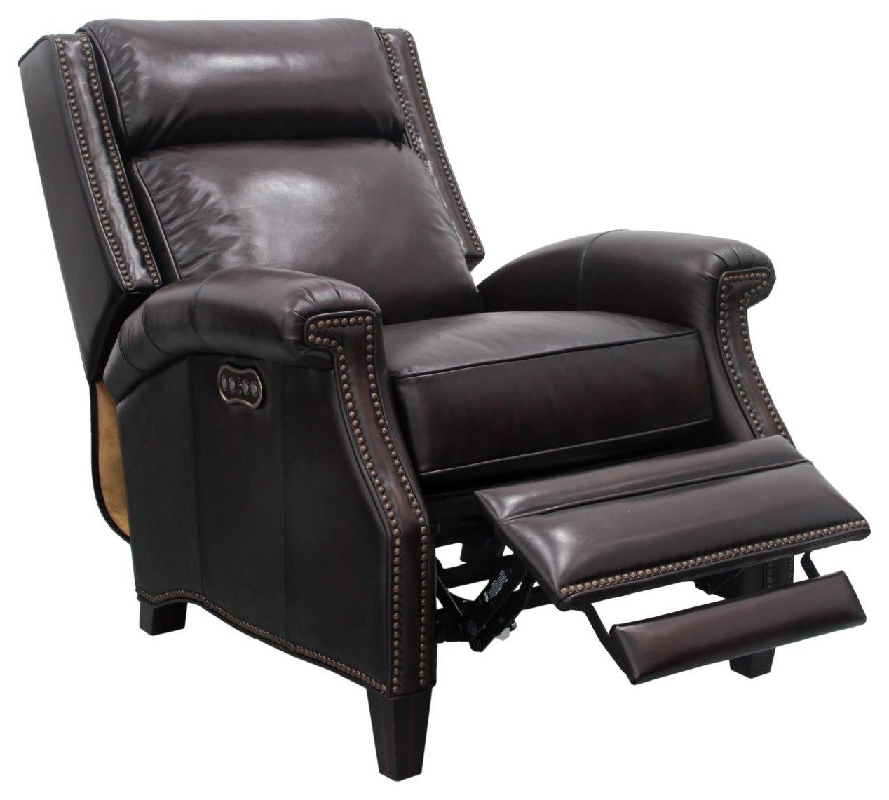 Barcalounger black leather recliner clearance