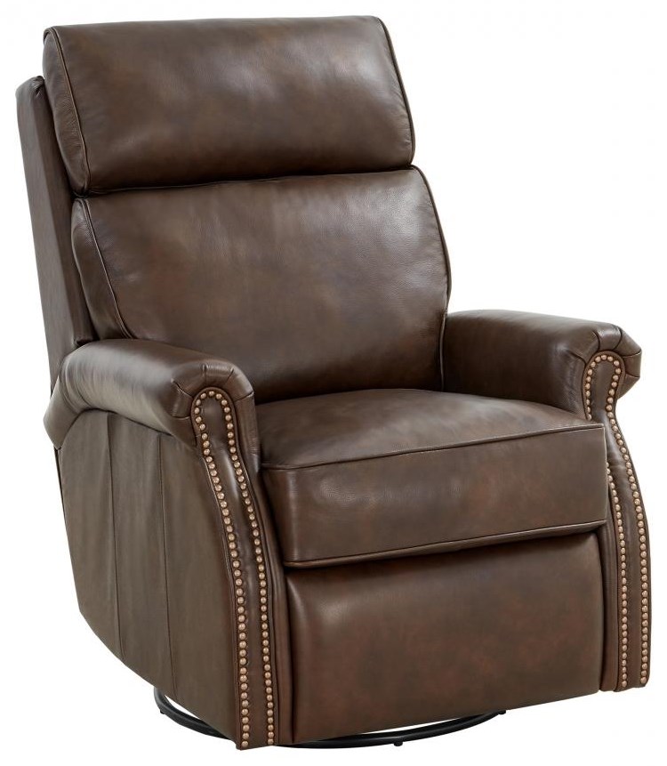 Barcalounger leather top swivel glider recliner