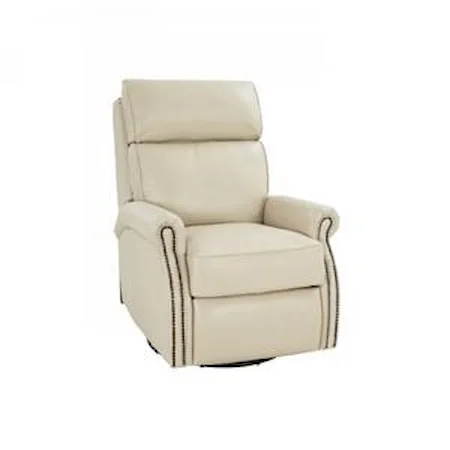 Crews Leather Swivel Glider Recliner - Barone Parchment